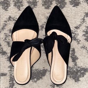 Black Suede Chase & Chloe Mules Flats